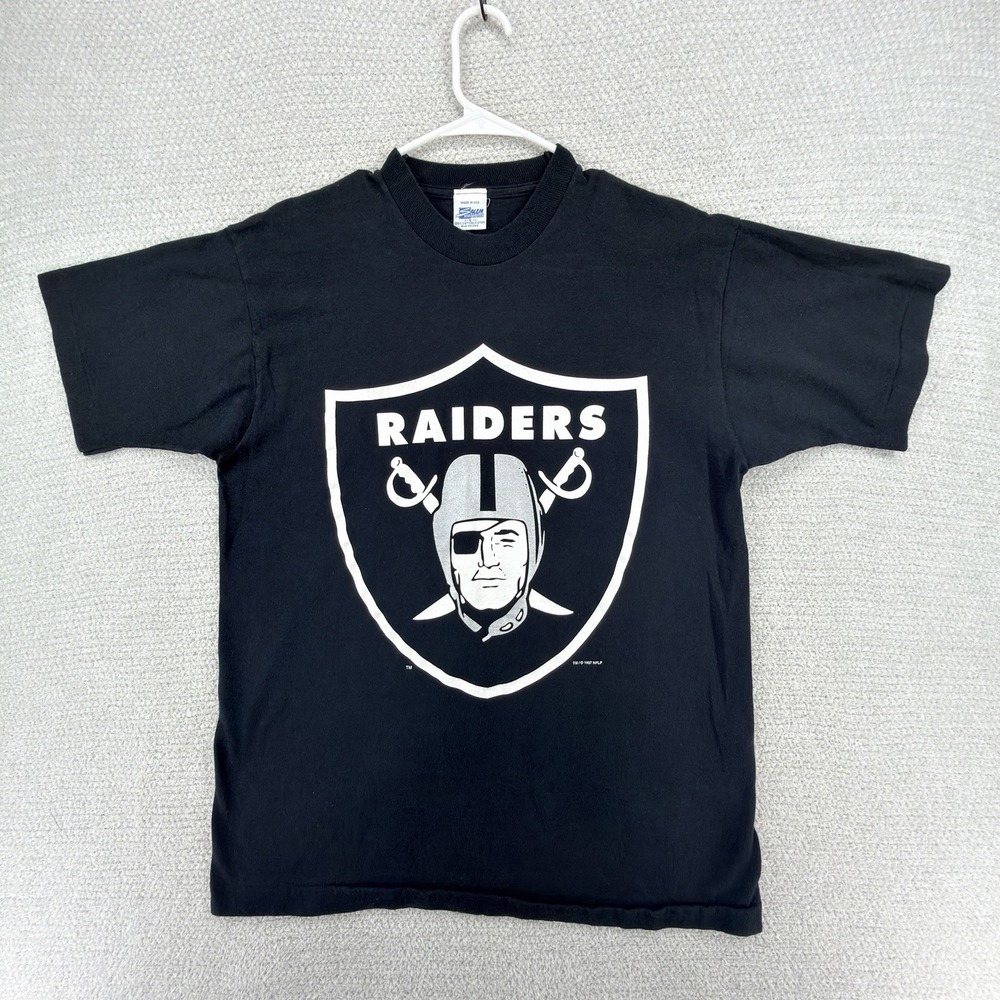 Vtg‎ 1997 Oakland Raiders T-Shirt Men Large Black Salem Sportswear NFL Logo USA